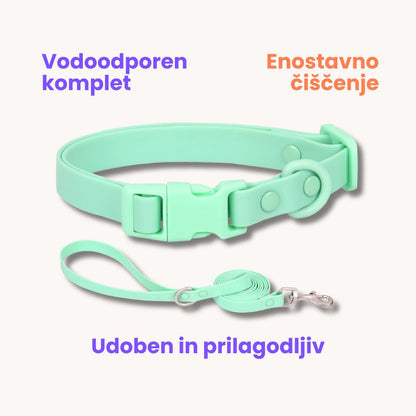 Rain Paw vodoodporen komplet - povodec in ovratnica