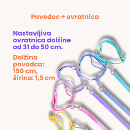 Rain Paw vodoodporen komplet - povodec in ovratnica
