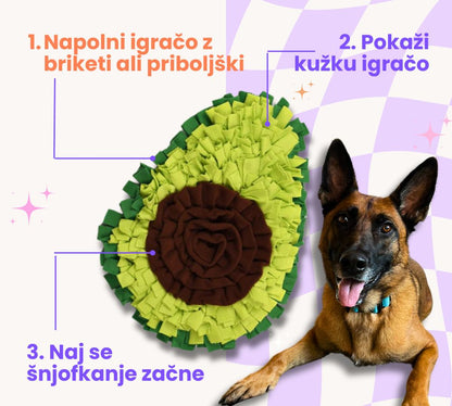 Avokado šnofka - igrača za počasno hranjenje